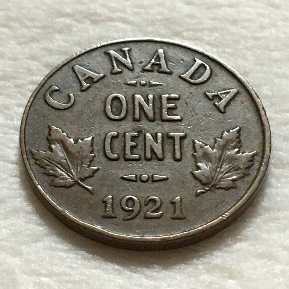 1921 RCM George V One Cent Bronze Coin - Picture 1 of 6